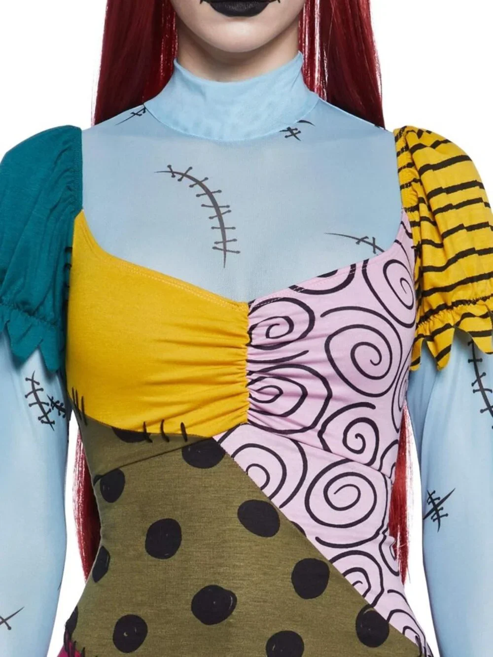Spooky Nightmare Sally Rag Doll Costume – Colorblock Halloween Outfit for